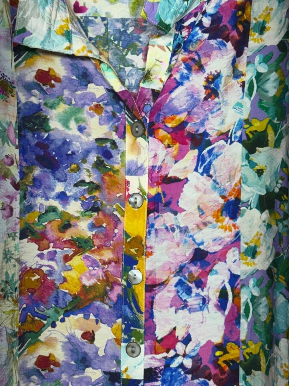 John Mark Colorful Button-Front Floral Tunic 3X - Picture 5 of 7